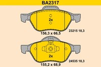 Barum Bremsbelagsatz Scheibenbremse BA2317 FüR BR0 CR0 Megane KM0 BM0 Clio 2 LM0