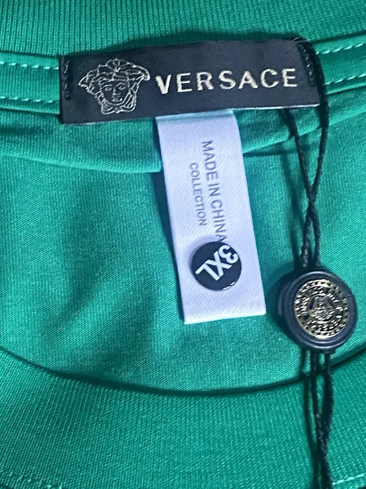 Versace Medusa Swim Trunks & Matching Shirt Set – Green-Size3XL - Image 4 of 4