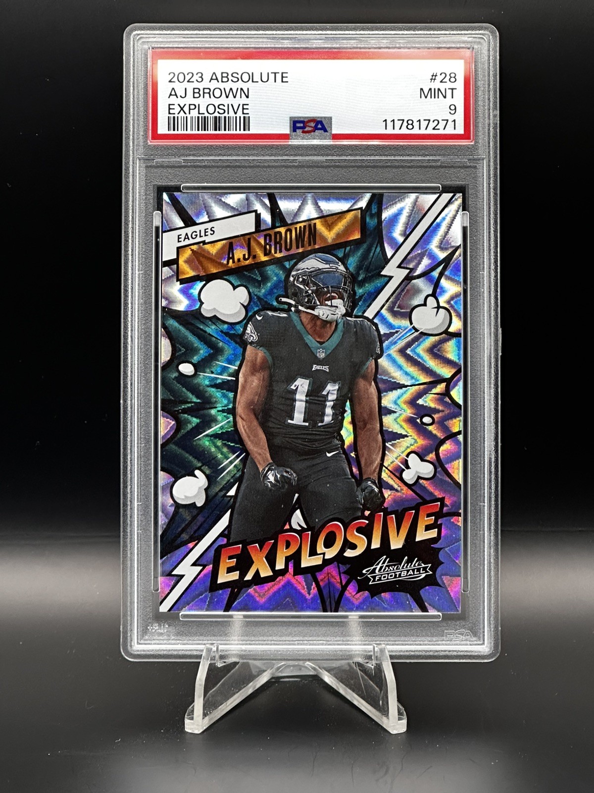 AJ BROWN 2023 Panini Absolute - Explosive #28 PSA 9 Philadelphia Eagles