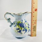 Vintage Hand painted Blue Floral Flowers Porcelain China 6” Pitcher Gold Trim — photo 8