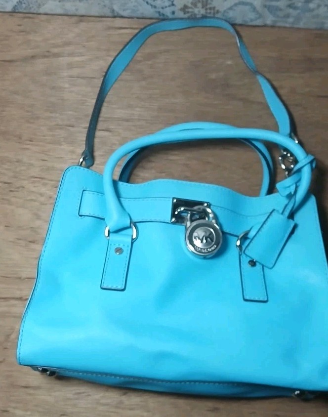 Michael Kors Hamilton East West Saffiano Leather Satchel/Shoulder Bag-Teal