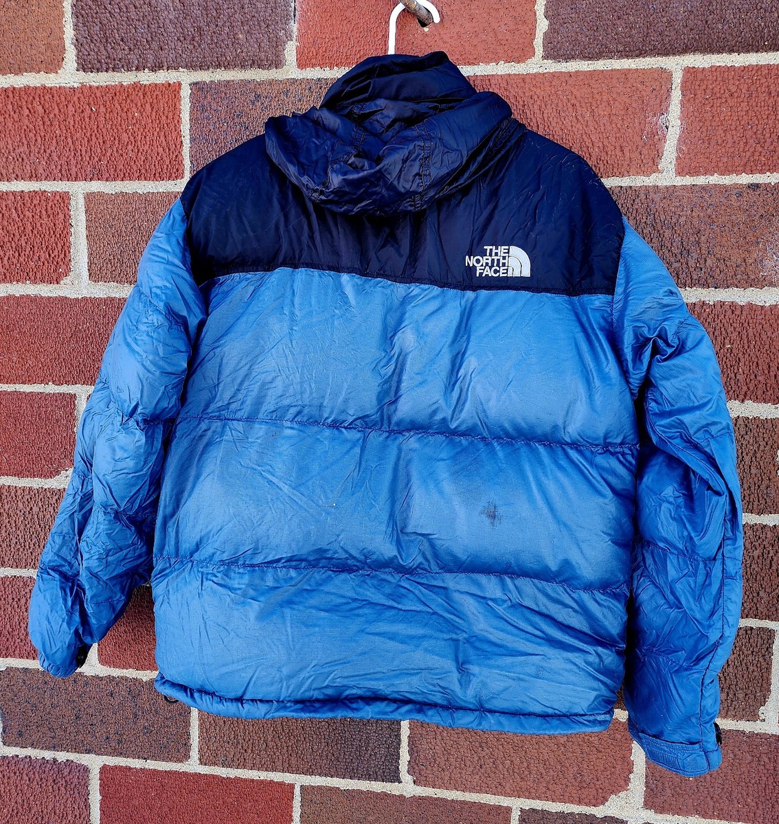 Vintage 1997 The North Face Nuptse Mens Size L 700 Down Blue Black