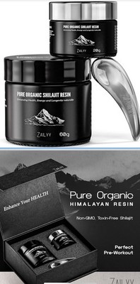 Zailyy Pure Organic Shilajit Resin Himalayan 80g Non-GMO Vegan Toxin-Free