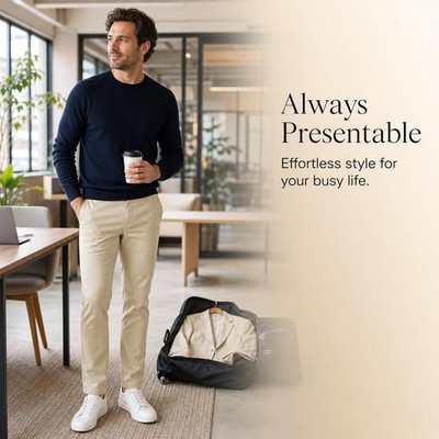 Khakifarbene Herrenhose lässiger Stil, für jeden Tag - für den Alltag