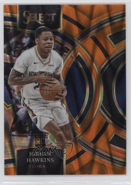 2023-24 Select Premier Level Orange Tectonic Prizm Jordan Hawkins Rookie RC 12u8