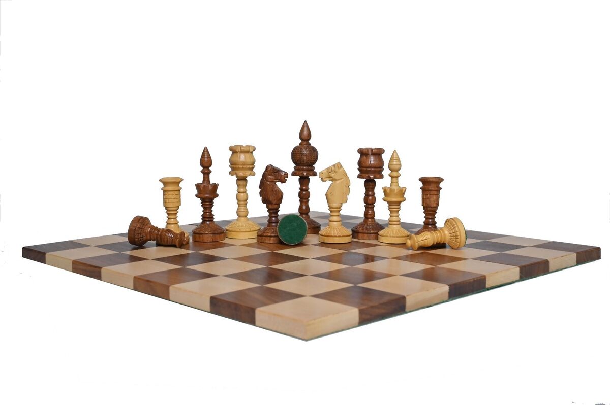 Artistic English Series Hand Carved Vintage Chess Pieces Only