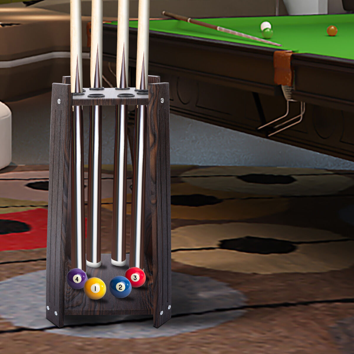 Porte-queue de billard 8 trous, support de bâton de billard en