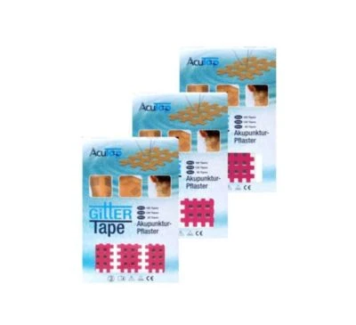 AcuTop® Gitter Tape Set Typ A + Typ B + Typ C Pink Kinesiologietape Crosstape