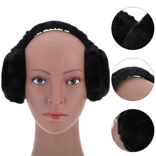 Plush Foldable Earmuffs Black for Skiing Hiking Winter Sports - Picture 12 of 12