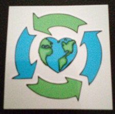 One Recycle Herz Temporäres Tattoo - 2,0" x 2,0"