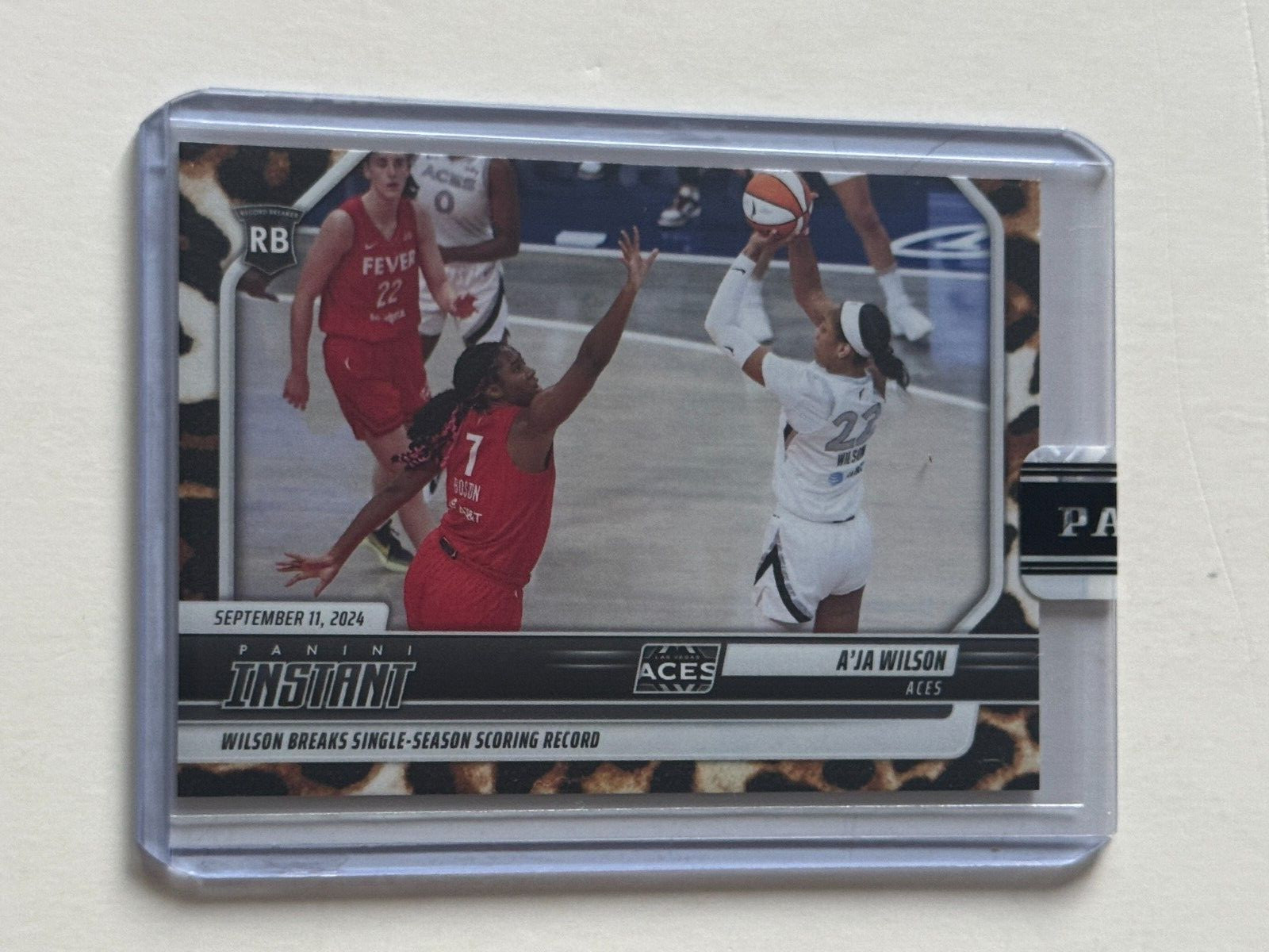 2024 Panini Instant WNBA #209 A'JA WILSON vs CAITLIN CLARK Jaguar #/10 Parallel