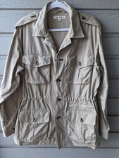 Travelsmith Khaki Bush Poplin Safari Cargo Jacket Hiking Travel Women's Medium