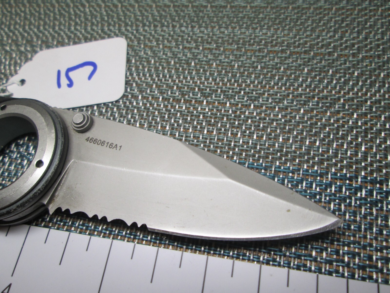 157 Gray Aluminum Remix Drop Point Serrated Liner Lock Knife eBay