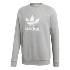 Image of ADIDAS Mens ORIGINALS TREFOIL SWEATSHIRT GREY Size L NEW