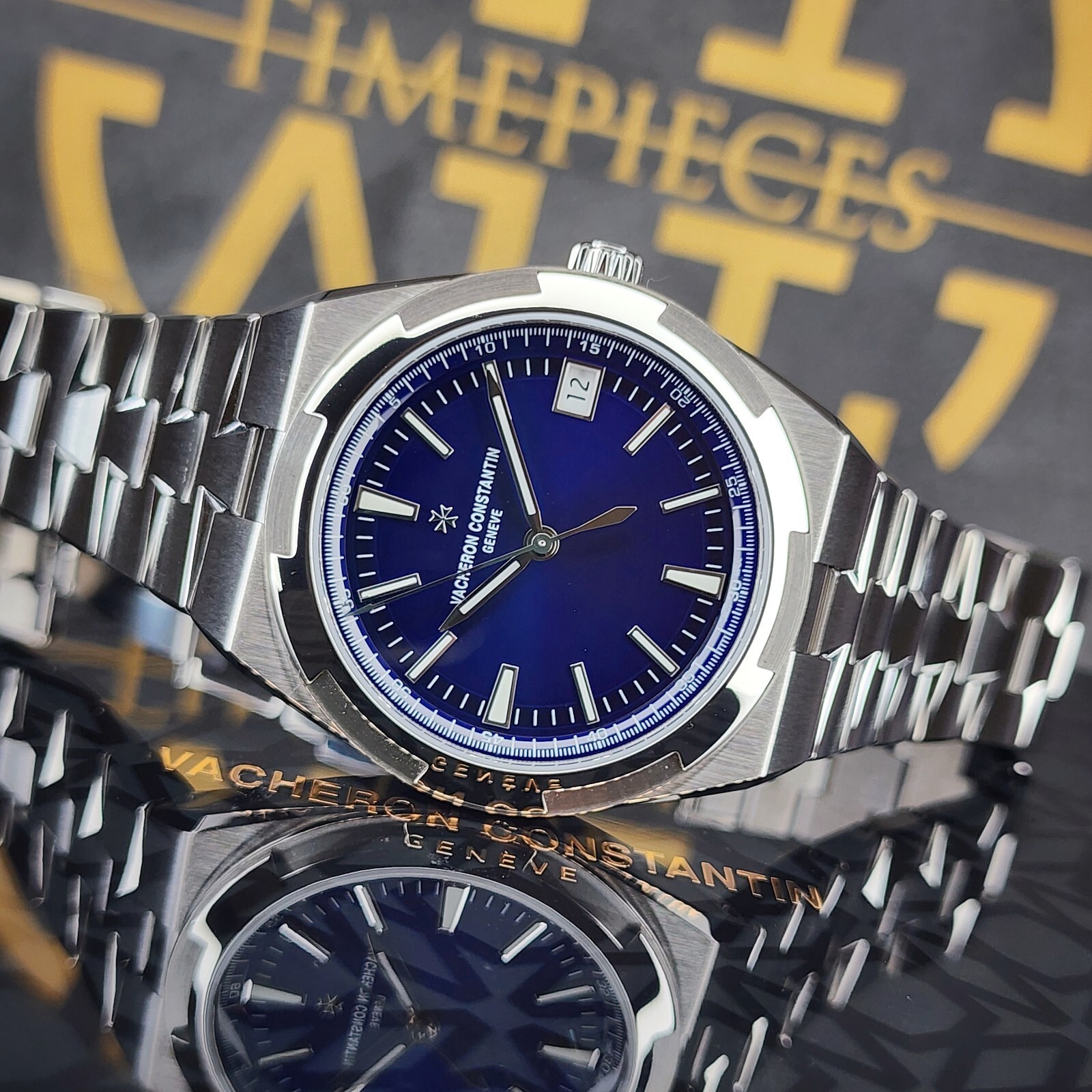 VACHERON CONSTANTIN OVERSEAS 41MM BLUE DIAL 4520V STEEL MEN'S WARRANTY B&P