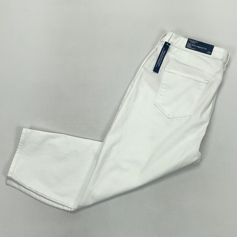 Talbots Flawless Womens High Waist Jegging Crop Jeans White Stretch Zip 16P  New