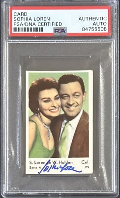 1950 DUTCH TRADING CARD SOPHIA LOREN AUTOGRAPHED PSA DNA COA SIGNED ...