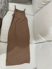 Fashion Nova Tan Ribbed Dress - Small