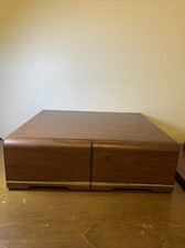VTG VHS Faux Wood 2 Drawer Cabinet Storage Case Holds 24 Tapes Stackable