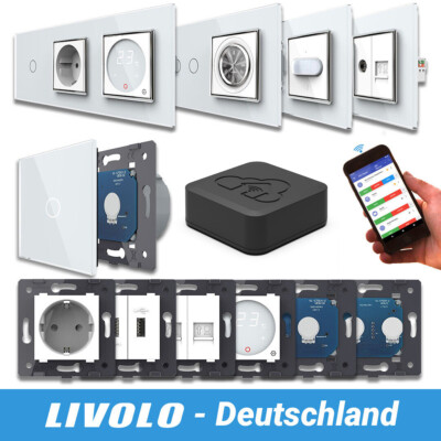 LIVOLO SmartHome Touch Funk Lichtschalter Steckdosen Wechselschalter Weiß Chrom