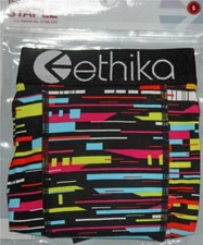 Ethika the Staple Horizontal Tile Stripes Colorful Long Boxer Briefs Men's NIP