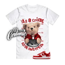 Air Force 1 Terror Squad White University Red T Shirt Match CRIME