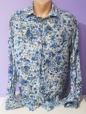 Diesel  White  Floral Flowers Viscose Long Sleeve Shirt XL 