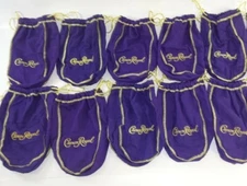 Lot of 10 Crown Royal Purple Drawstring Bags