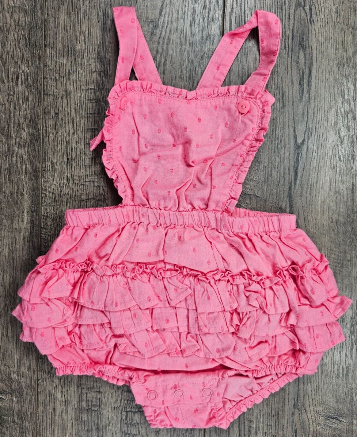 Baby Girl Clothes Janie Jack 6-12 Month Lovely Petals Pink Ruffle Romper Outfit