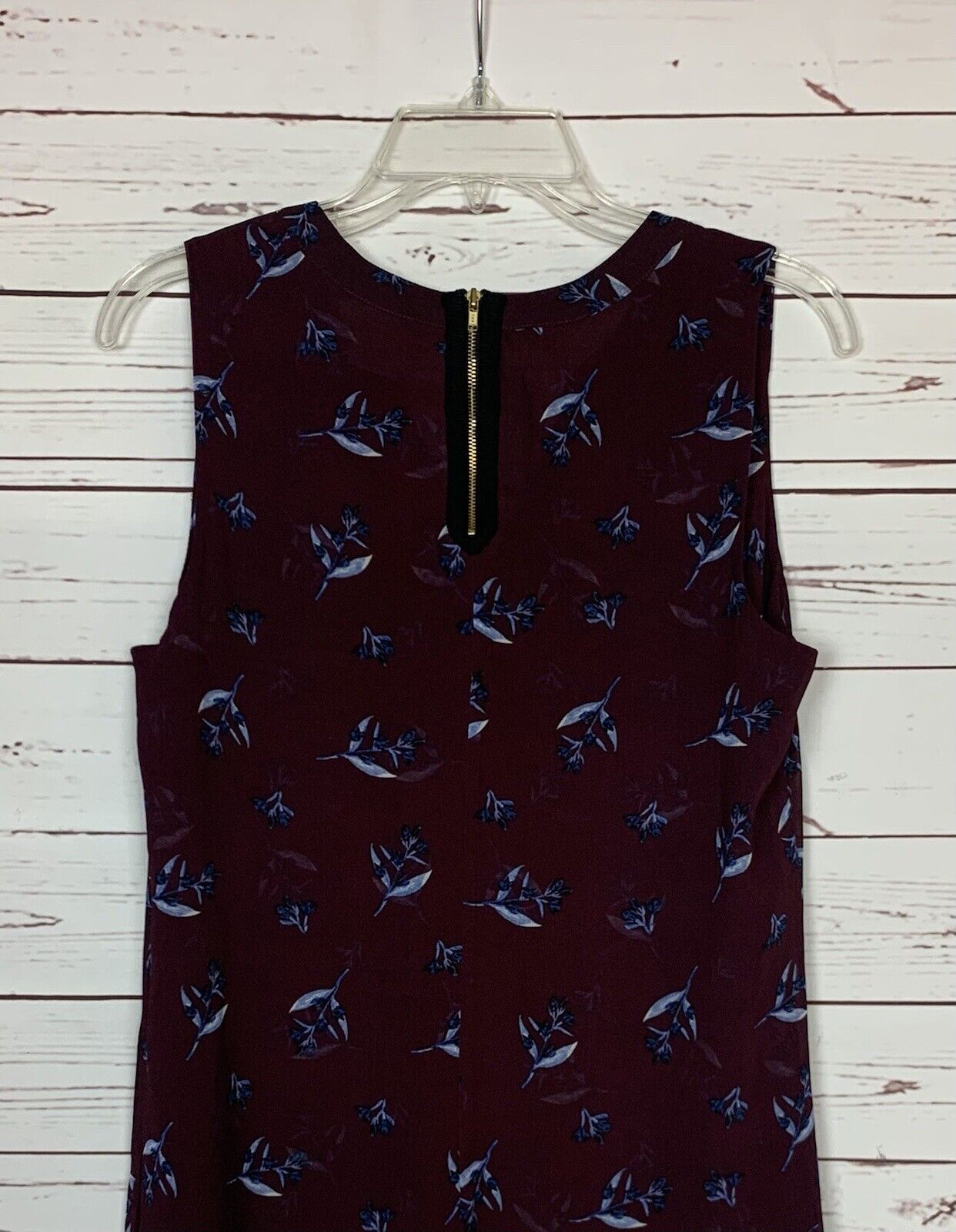 CABI Women's S Small Burgundy Blue Floral Print S… - image 9