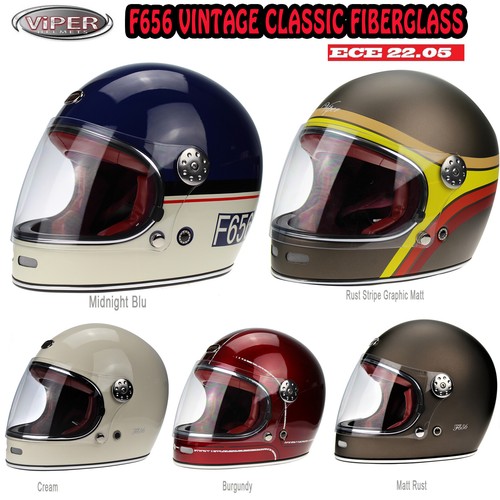 VIPER Casco in Fibra di Vetro Moto Vintage Classic Integrale Sportiv F656  CASCHI | eBay