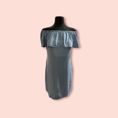 Ci Sono denim dress off the shoulder medium | eBay