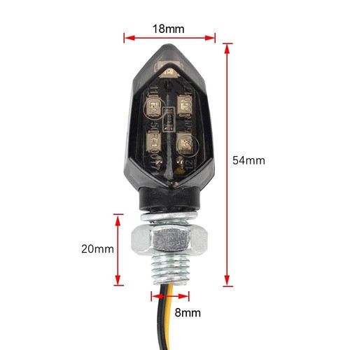 4x LED Miniblinker Motorrad Blinker Universal Roller Schwarz 12V M8 E-Geprüft - Bild 8 von 12