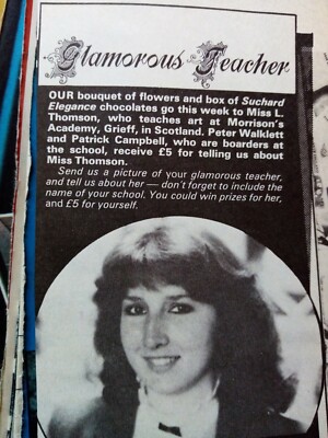 Gs2 Ephemera 1980er Artikel Glamouröse Lehrerin Miss L Thomson Morrisons Academy 