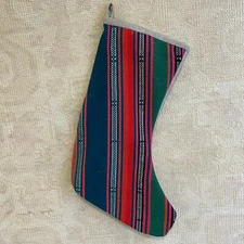 Kilim Christmas Stocking Embroidered Christmas Stocking Vintage Christmas Decor 