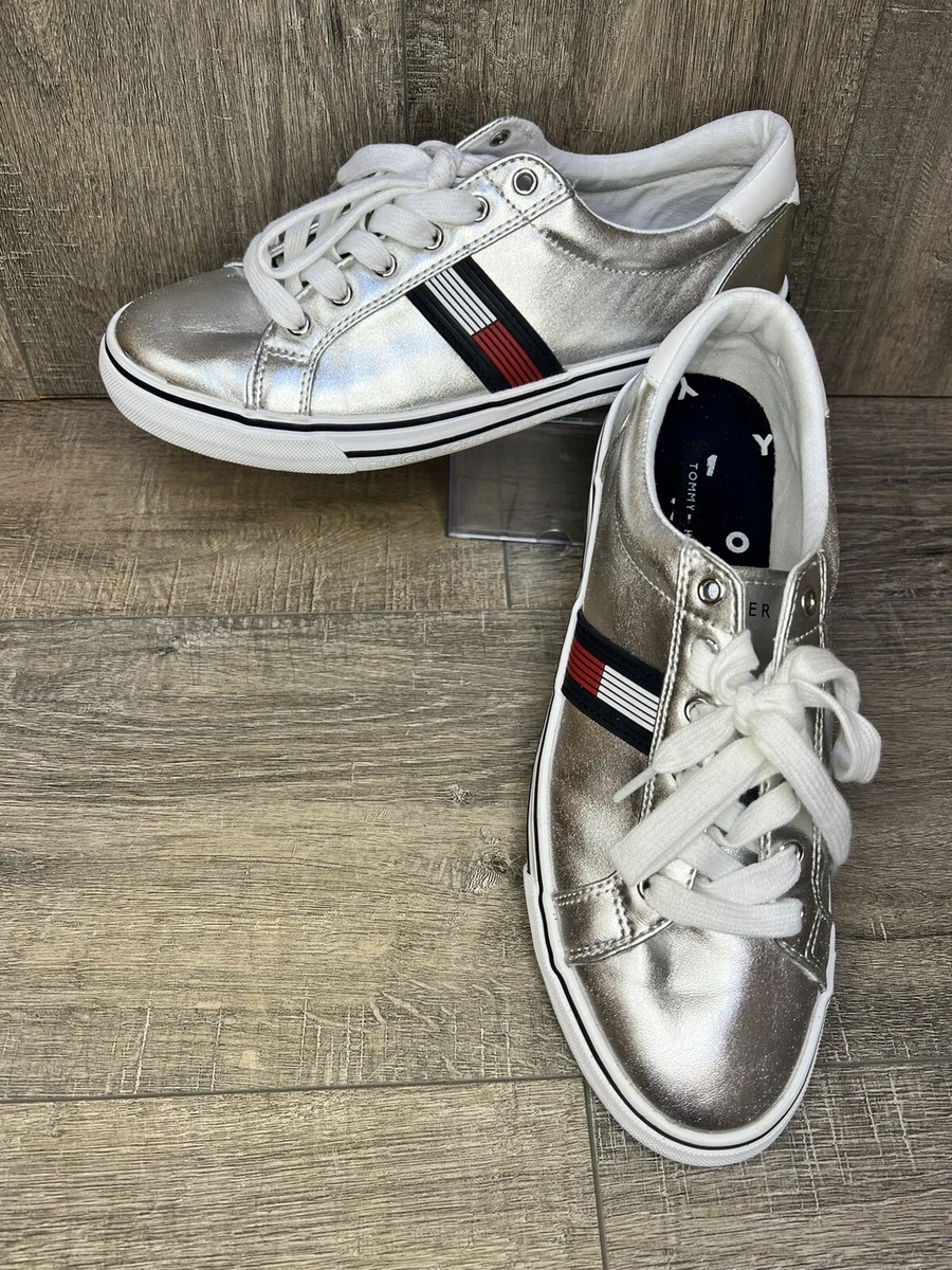 Tommy Hilfiger Silver Sneaker Shoe Size 9.5 M