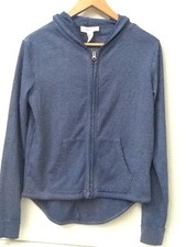 NWT FOREVER 21 BLUE STRETCH KNIT HOODED ATHLETIC JACKET SIZE S Small New