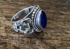 Sterling Silver Stamped .925 Ring Natural Purple Stone Size 5/6