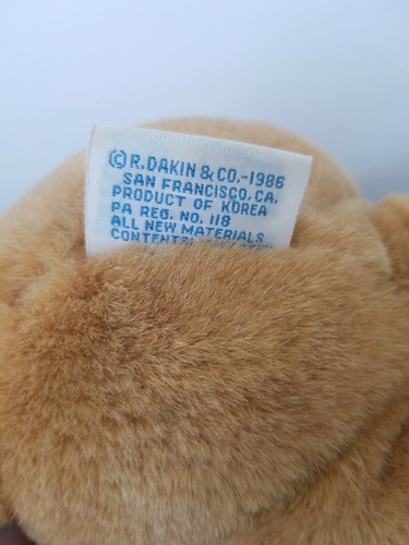 Vintage Dakin 1986 Shar Pei Crumples Puppy Dog Plush 14" Stuffed Toy Lovey - Picture 9 of 9
