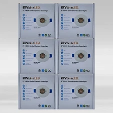 EnVision LED 2 Inch Canless Gimbal Light 5W 350 Lumens, 4000K Cool White 6 Pack