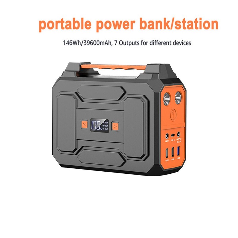 Portable Power Bank 100W AC DC 146Wh Laptop Phone Charger Camping Battery Backup