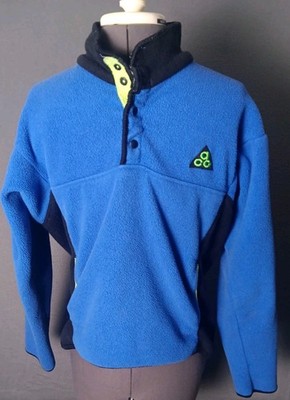 Vintage Nike ACG Trango Tower Snap T Fleece Pullover Jacket 90s USA Blue Mens M