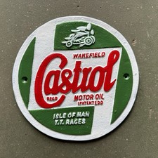 Reproduction Vintage Style Cast Aluminium Castrol Sign / Plaque