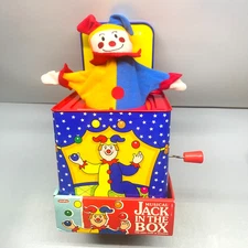 NIB Schylling Musical Jack In The Box Jester Clown Circus Pop Goes the Weasel