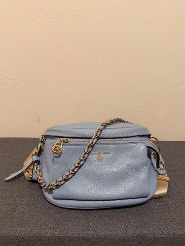 Michael Kors Slater Powder Blue Pebbled Leather Belt Bag Fanny Pack