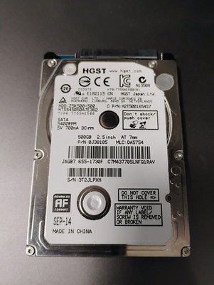HGST Z5K500-500 HTS545050A7E362 500GB 2.5'' SATA III Laptop Hard Drive Good