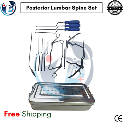 Posterior Lumbar Minimally Invasive Spine Instrument Set 13 Pcs Black W/Box