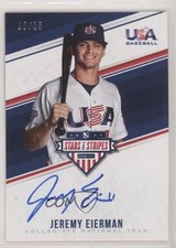 2018 Panini USA Baseball Stars & Stripes Blue Ink 8/25 Jeremy Eierman Auto 0f8