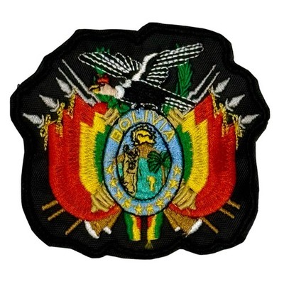 Bolivia National Coat of Arms Embroidered Patch 3x3 Inches Made in Bolivia