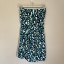 Lilly Pulitzer Windsor Green Tube-top Dress M 100% Pima Cotton Strapless